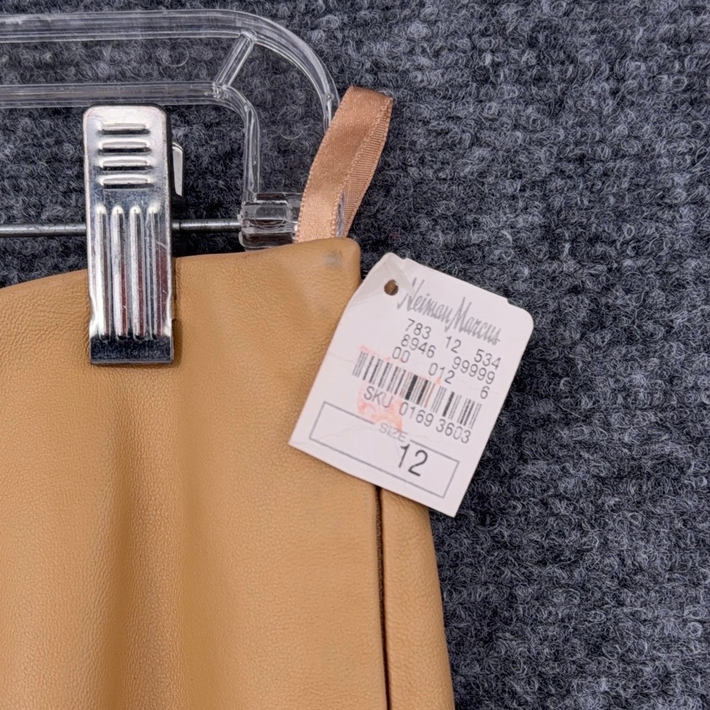 Siena Studio Women Camel Leather Pants Straight Leg High Rise Size 12 NWT - Picture 4 of 10
